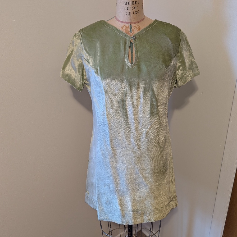 60's lime green mini dress